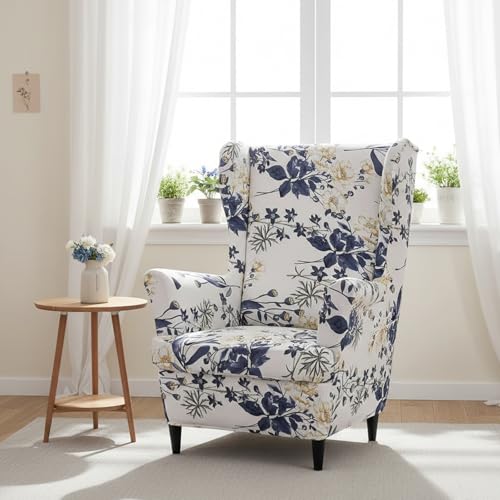 Wingback Chair Slipcover 2-Piece, Stretch Non-Slip Protector