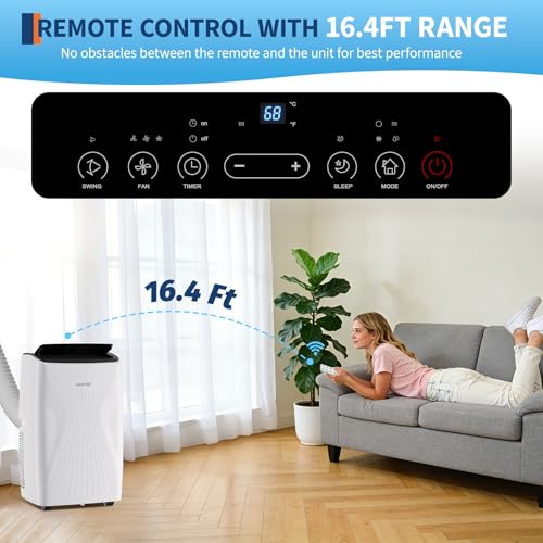 14,000 BTU Portable Air Conditioner 4-in-1 AC Unit for Large Rooms