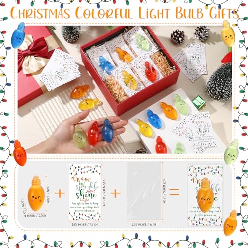 Wettarn 70‑Piece Emotional Luminous Christmas Bulb Gift Set, Multicolored Squeeze Stress Balls & Cards
