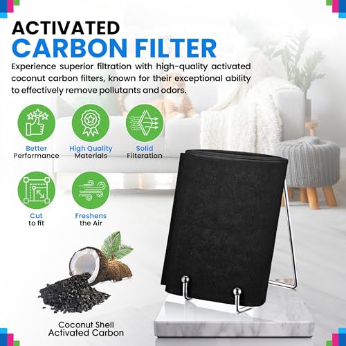 Activated Carbon Filter Sheet 16 x 48 Cut to Fit Air Filter 2-Pack
