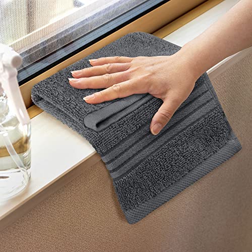Utopia Towels 12-Pack Ring Spun Cotton Washcloths 12x12 Grey