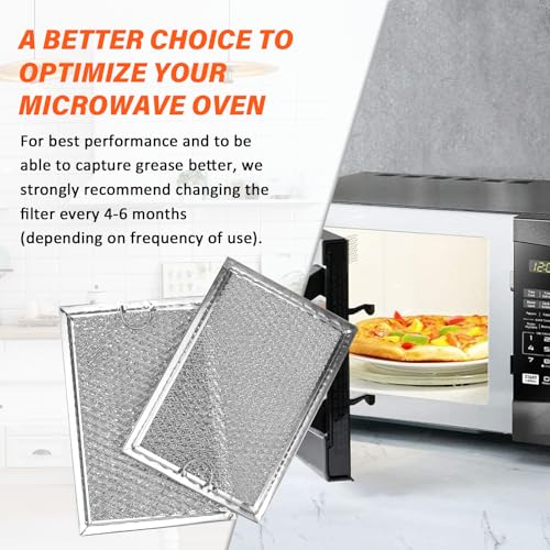 7.5 x 5 Inch Microwave Grease Filter Replacement - 2 Pack Metal Mesh Screens