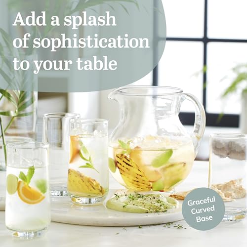 16-Piece Clear Glass Drinking Glasses Set - Tumblers & Rocks Glasses
