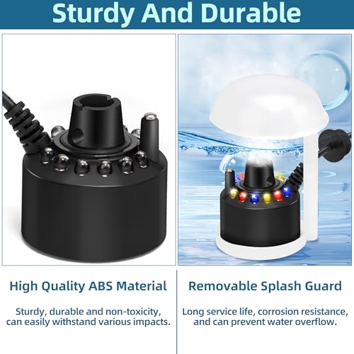 Ultrasonic Mist Maker with 12 LED Lights - Indoor Pond Fogger for Decor