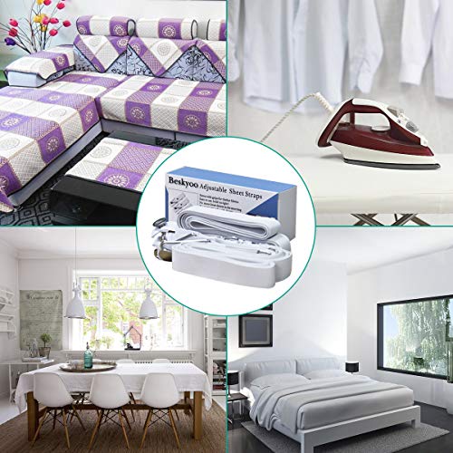 Adjustable Bed Sheet Holder Straps - Set of 4 Elastic Clips