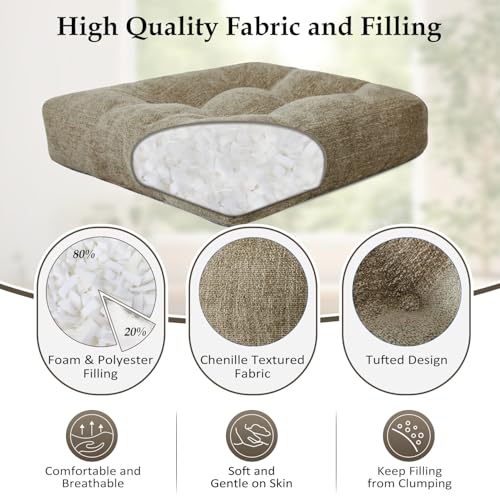 U-Shaped Dining Chair Cushions 17x17x4 - 4 Pack Non-Slip Kitchen Chair Pads