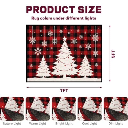 Christmas 5' x 7' Washable Non-Slip Living Room Rug - CERYUEE