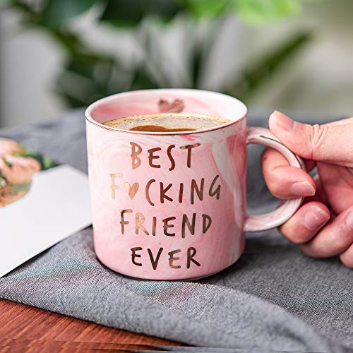 Hendson Pink Marble Coffee Mug 11.5oz - Best Friend Birthday Gift for Women