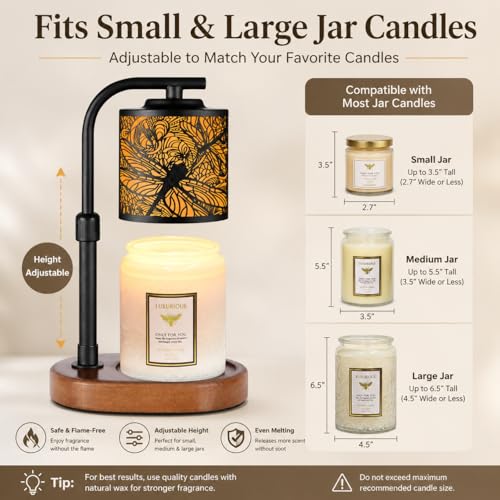 Dragonfly Candle Warmer Lamp with Timer for Scented Wax