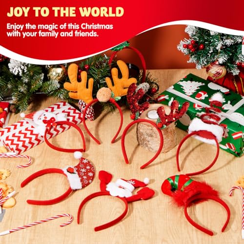 JOYIN 16PCS Cute Christmas Headbands, Festive Set, Great for Christmas Parties, Holiday Party Favors, Unique Design, Wide Application, Premium Quality, EASY TO USE
