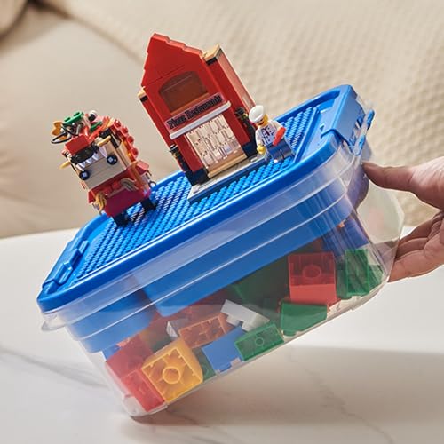 Stackable Building Block Storage Organizer with Baseplate Lid