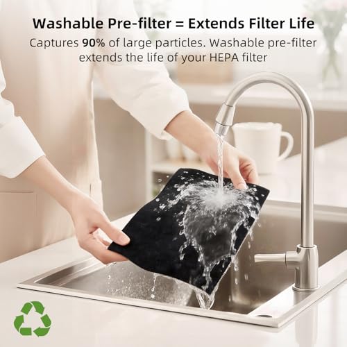 Pet Air Purifier for Home with H13 HEPA Filter and Air Quality Monitor