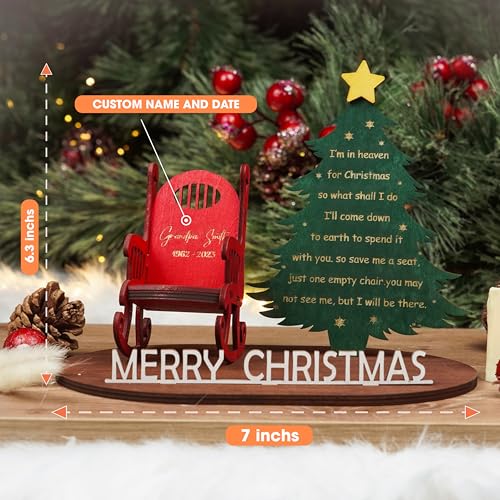 Wooden Memorial Candle Holder Sign with Rocking Chair - Sympathy Keepsake