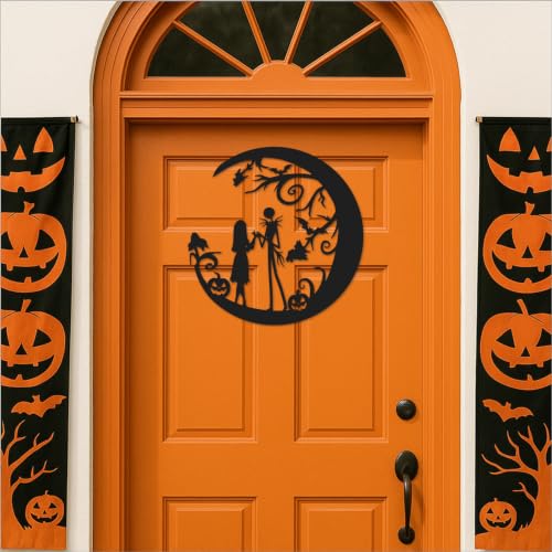 Arosche Black Halloween Christmas Nightmare Metal Wall Art Sign