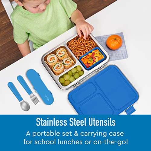 Bentgo Kids Stainless Steel Utensil Set with Storage Case - Blue