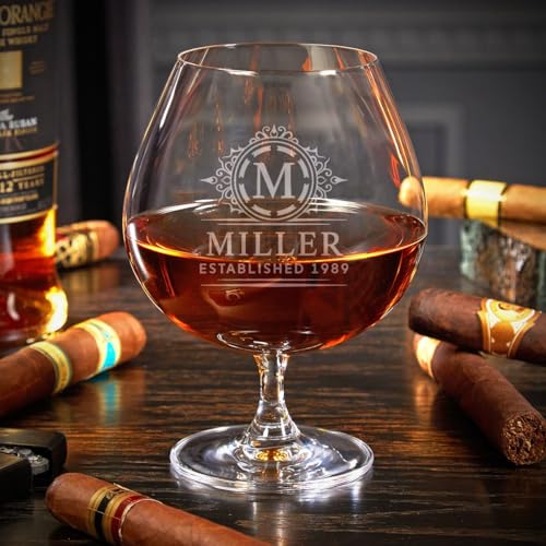 Personalized Brandy Glass Set of 1 - Signature Designs Custom Cognac Snifter