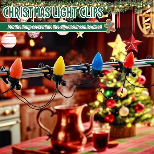 500pcs Christmas Light Clips for C7 & C9 Bulbs - Gutter & Roof Hangings