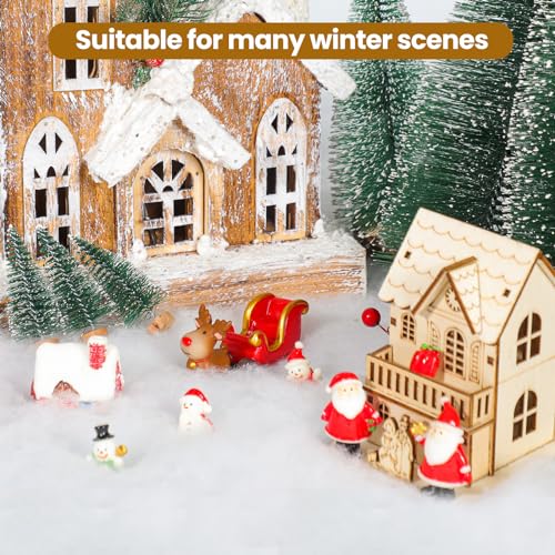 Fluffy Artificial Snow Blanket Roll - Flame Retardant Fake Snow (2 Pack)
