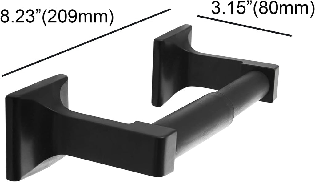 SENTO Black Toilet Paper Holder - Wall-Mounted Double Post Design | Heavy-Duty Metal, Easy Installation