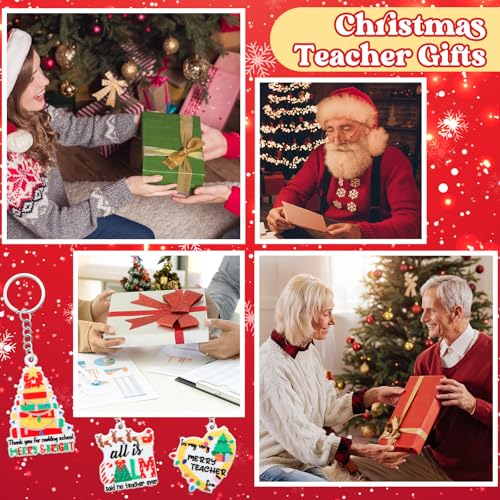 36 Pcs Teacher Keychains Bulk Gift Silicone Xmas
