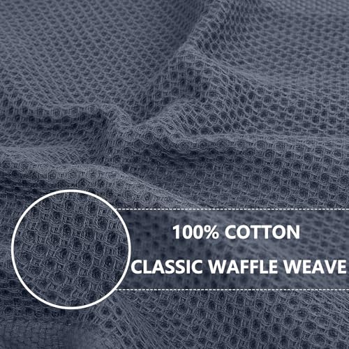 100% Cotton Waffle Weave Dish Cloths - 12x12 Inch Absorbent Towels, 4-Pack