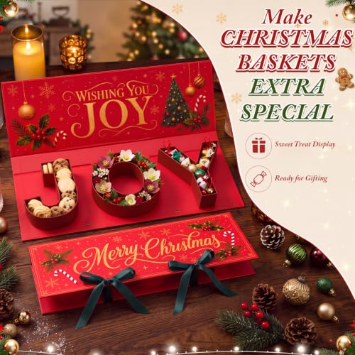 JOY Christmas Gift Box - Red, Gueevin Festive Candy Display