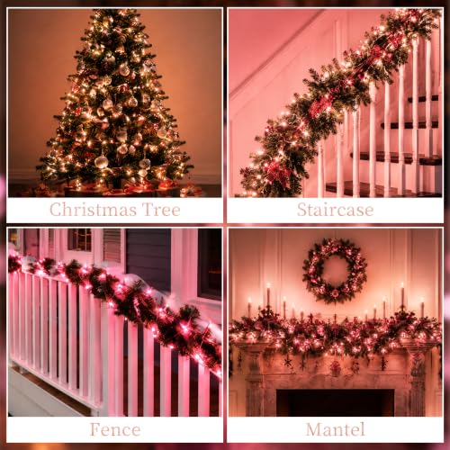 Heyworld 100 LED Pink Twinkle Christmas String Lights Romantic Glow