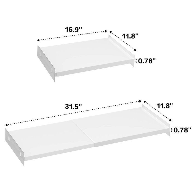 WEJIPP Closet Organizer Shelves Expandable Tension Shelving Rack Cabinet Storage Shelf Heavy Duty Metal DIY Divider Separator for Wardrobe Cupboard Pantry Kitchen Bathroom,White,2packs