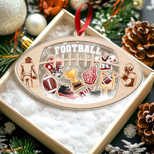 Football Ornament for Christmas Tree - Football Lover Shaker Decor, 2025 Variation