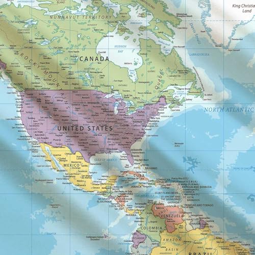 Educational World Map Tapestry Wall Hanging - 60 x 40 Inch Fabric Decor