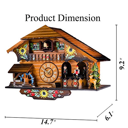 Quartz Cuckoo Wall Clock with Moving Pendulum and Dancers