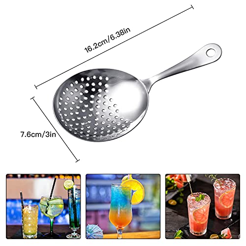 Stainless Steel Julep Strainer Cocktail Strainer Spoon for Loose Tea & Bar Use