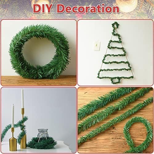 Showvigor 49FT Artificial Green Garland Christmas Decor for Festival & Wedding (Green)