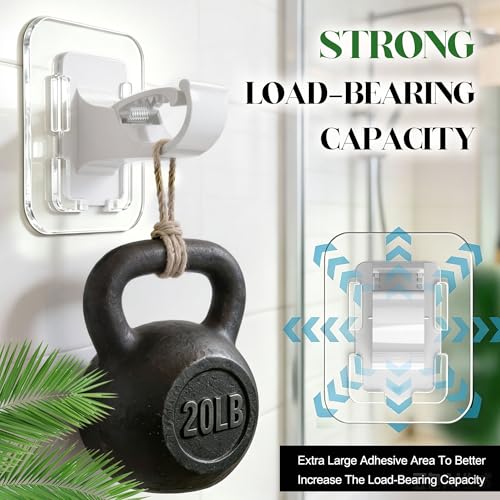 No-Drill Adhesive Curtain Rod Holders - 20lb Capacity, Detachable Hooks