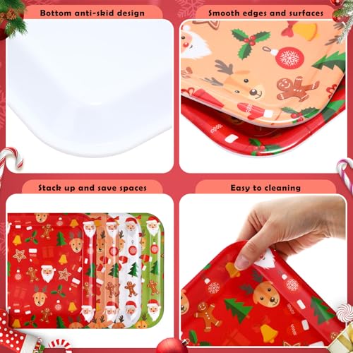 Ferrochef Classic Christmas Melamine Serving Plates Set – 4 Pcs, 13x10 Inches