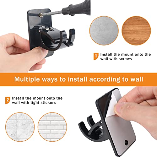 4Pcs Self-Adhesive Curtain Rod Holders, No-Drill Wall Brackets for Rods