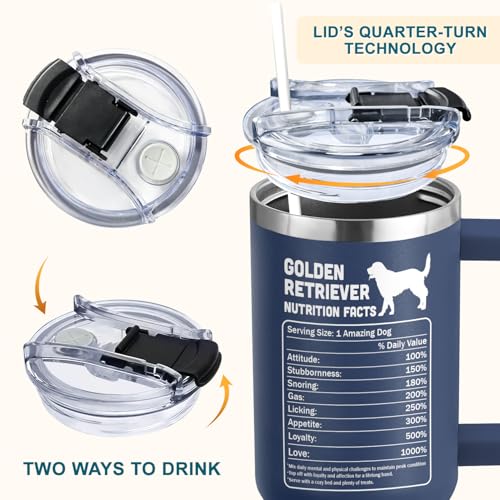 Couple Fox Golden Retriever Tumbler 40oz - Dog Lover Gift for Men & Dad