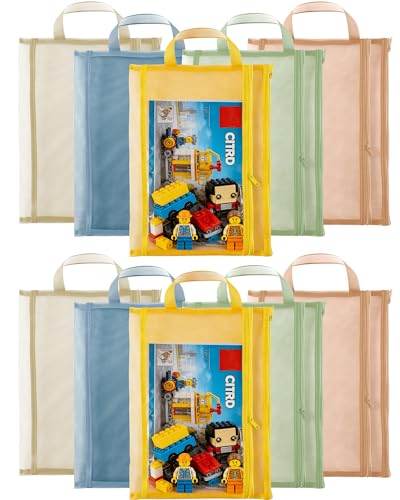 10-Pack Portable Mesh Zipper Pouches, Double-Layer A4 Toy Storage Bags