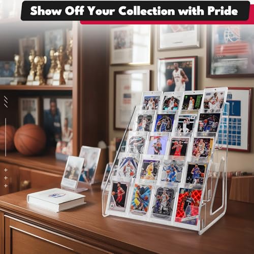 5-Tier Graded Trading Card Display Stand for Sports Card Collectors