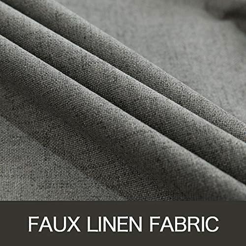 MIULEE Blackout Curtains - 100% Thermal Insulated Dark Grey Linen Texture | 52x84 Inch (2 Panels)