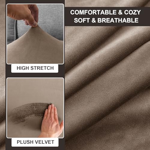 Velvet Chair and Ottoman Cover Set - Non-Slip Stretch Fit