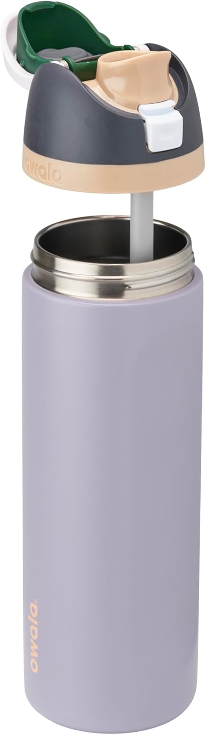Owala FreeSip Insulated Stainless Steel Water Bottle - BPA-Free, 24 oz, Perfect for Sports & Travel - Grey