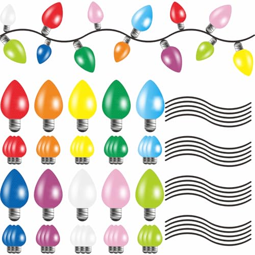 CHNBF 60Pcs Christmas Car Reflective Bulb Magnets & Wires - Holiday Decorations (Variation: Christmas)