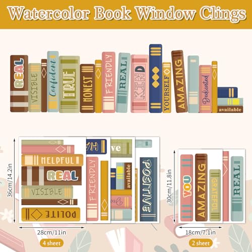 Boho Inspirational Window Clings - 6 Double-Sided Motivational Decals for Classroom & Nursery
