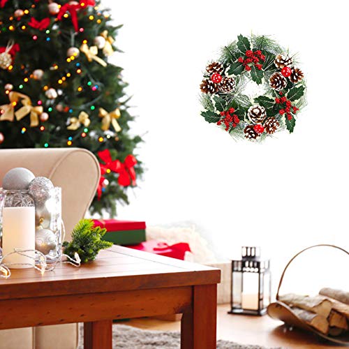 12-Inch Christmas Wreath with Berries and Floral Rustic Front Door Decor