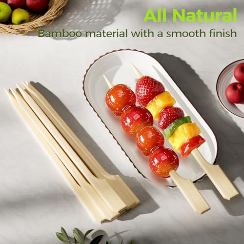 BOWXUR 4.7 Inch Bamboo Appetizer Skewers 300 Pack - Cocktail & Charcuterie Picks