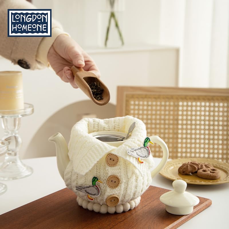 Insulated Tea Pot Cozy for 2-Cup Teapot - Acrylic Embroidery Patch Cover