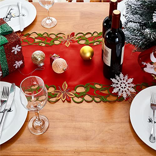 Christmas Embroidered Table Runner 13x69 Inch Holiday Decor