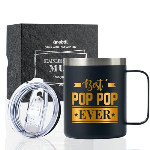 Personalized Grandpa Coffee Mug 12oz Stainless Steel Gift for Christmas Fathers Day Birthday