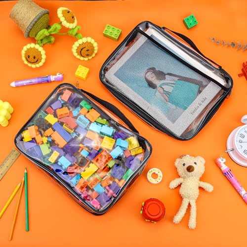 8-Pack Clear Toy Storage Bags with Handles, Waterproof PVC Organizer for Kids